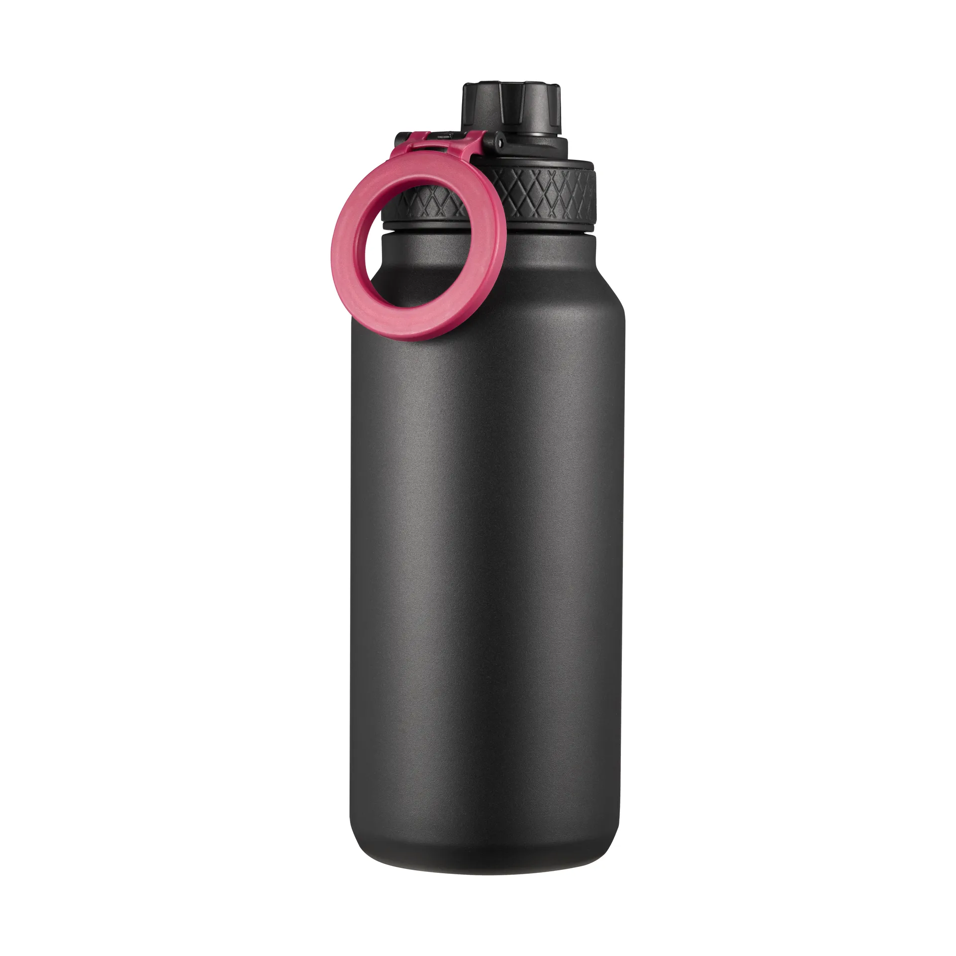 Flory double-wall water bottle with mobile magnet 0.9 L, Black-purple Dorre