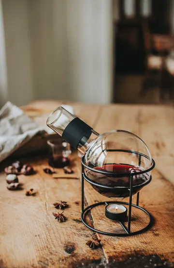 Glora mulled wine flask glass 1.3 L - Black - Dorre