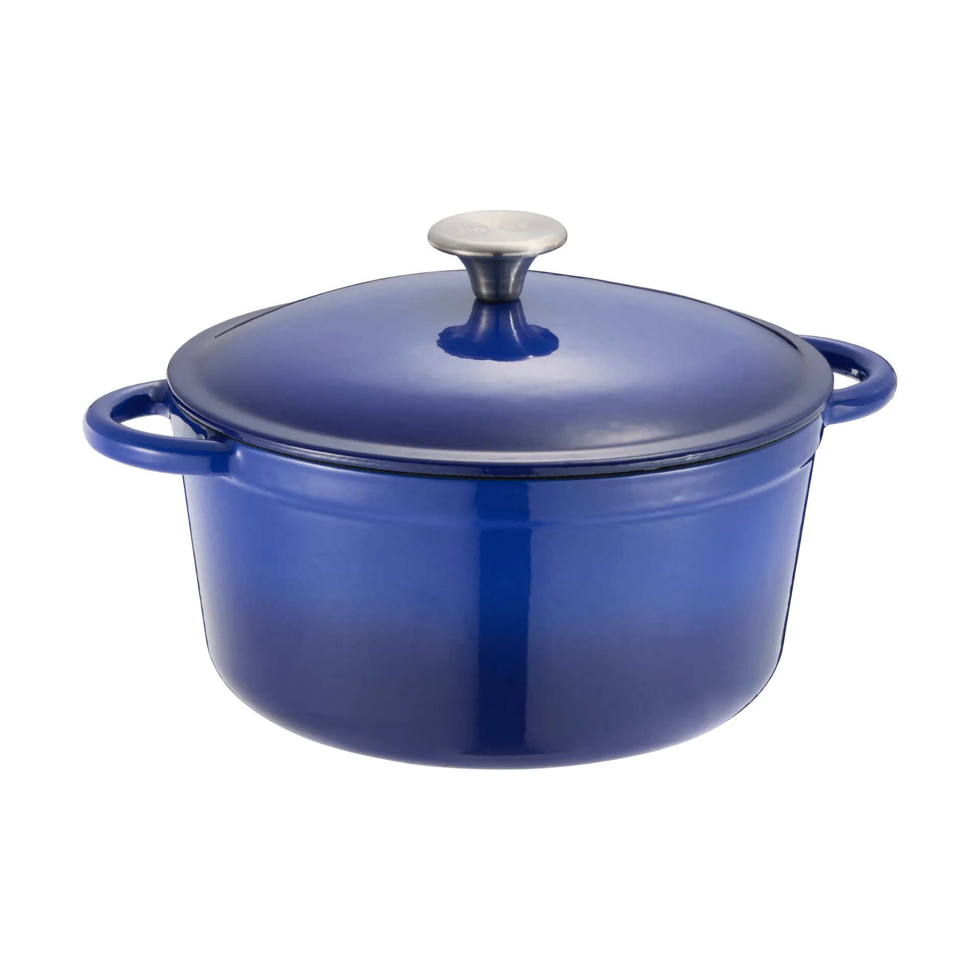 Gretl cast iron casserole, round, stainless steel knob, 4 L, Blue Dorre