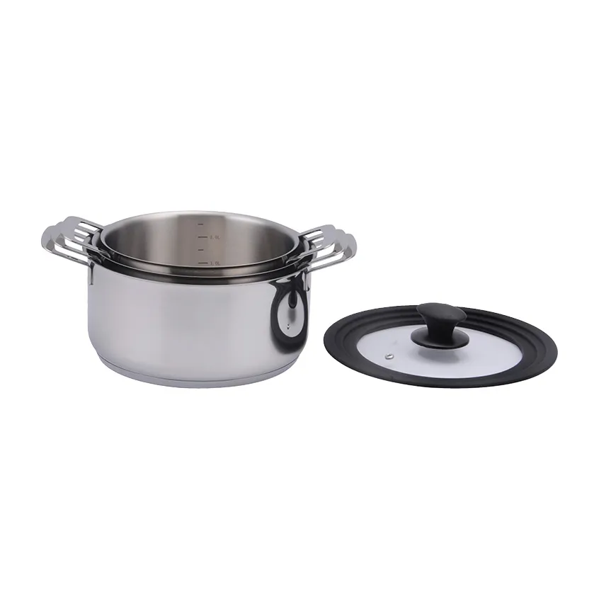 Kara pot set 3 pieces, Stainless steel Dorre
