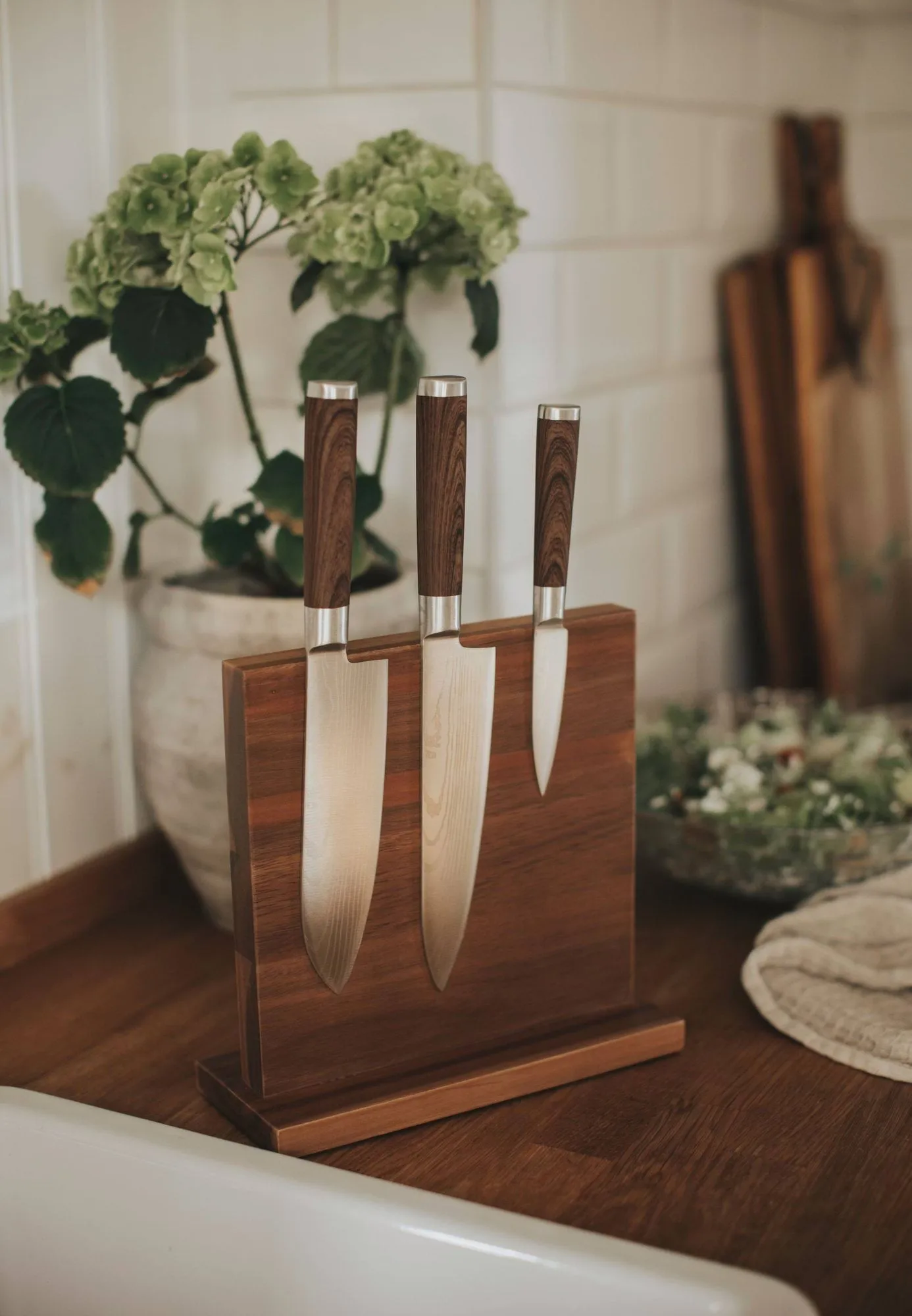 Kaya knifes holder 22x22 cm, Acacia Dorre