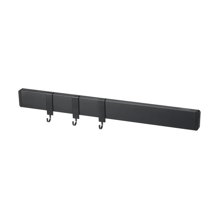 Maggie magnetic strip - Black, 3 hooks, 40x4 cm - Dorre