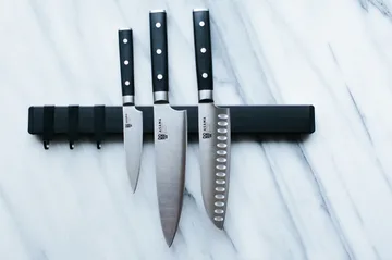 Maggie magnetic strip - Black, 3 hooks, 40x4 cm - Dorre