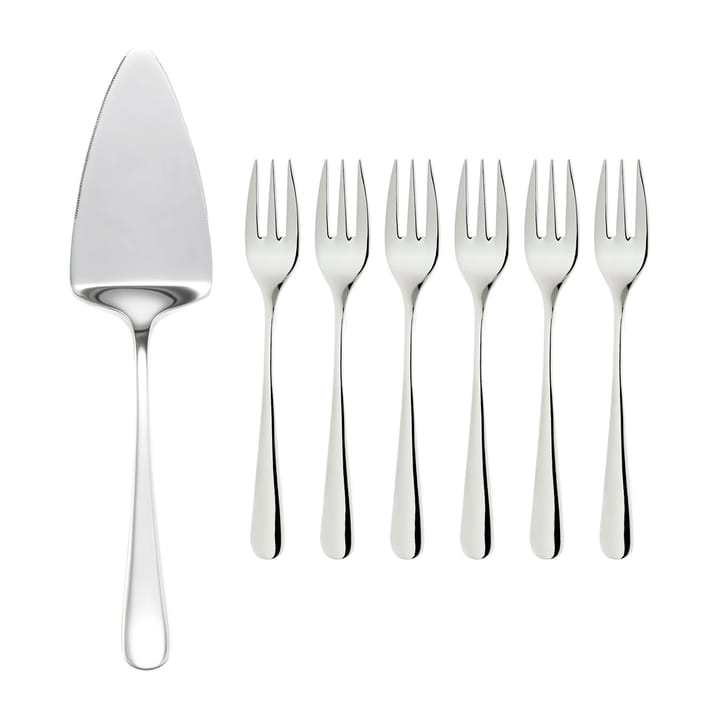 Sallie serving set - 6 cake fork & cake slice - Stainless steel - Dorre