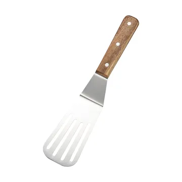 Steph slotted turner - Stainless steel, acacia wood, 28 cm - Dorre