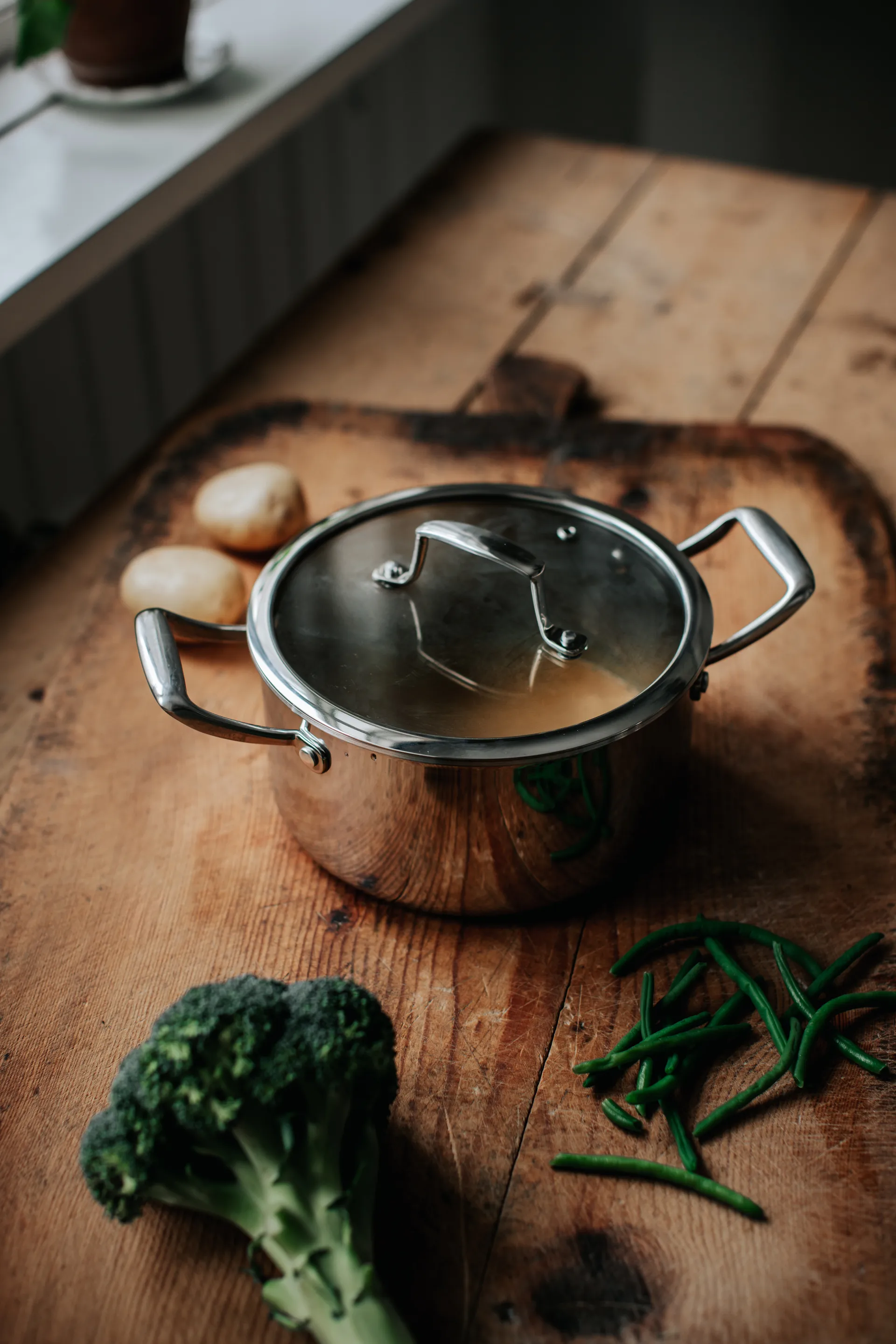 Trivence pot, Stainless steel, glass lid, 3 L Dorre