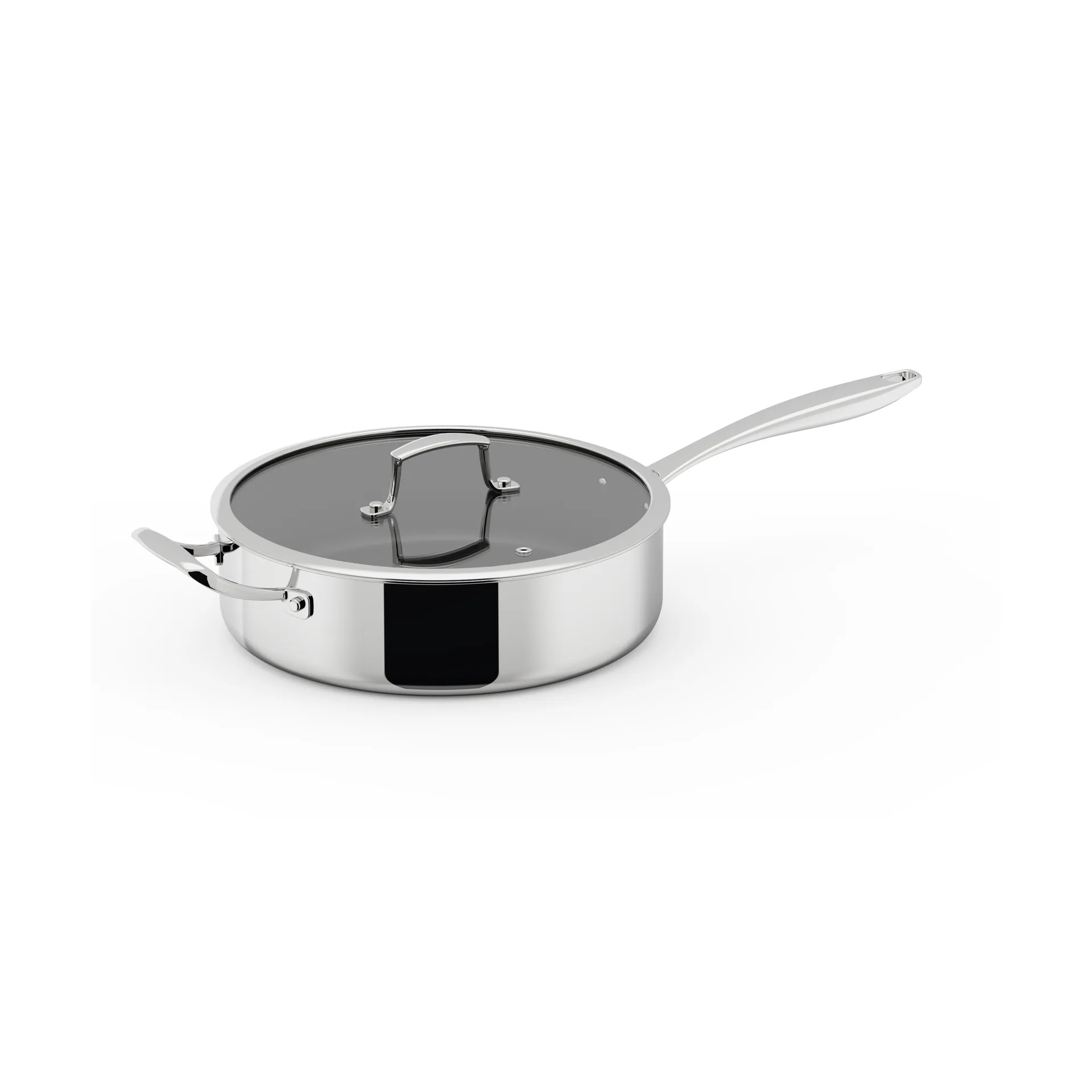 Trivence sauté pan ceramic coating, Stainless steel, glass lid, Ø28 cm Dorre