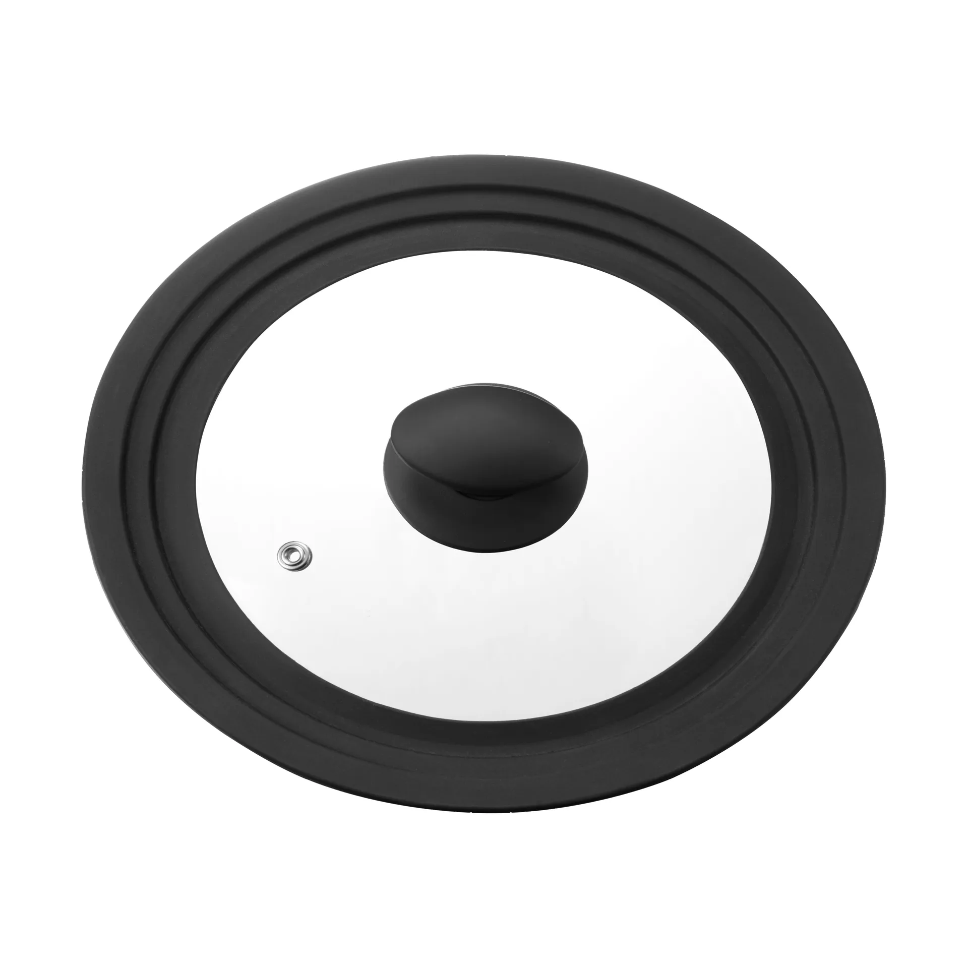 Una universal lid 20/22/24 cm, Glass-black silicone Dorre