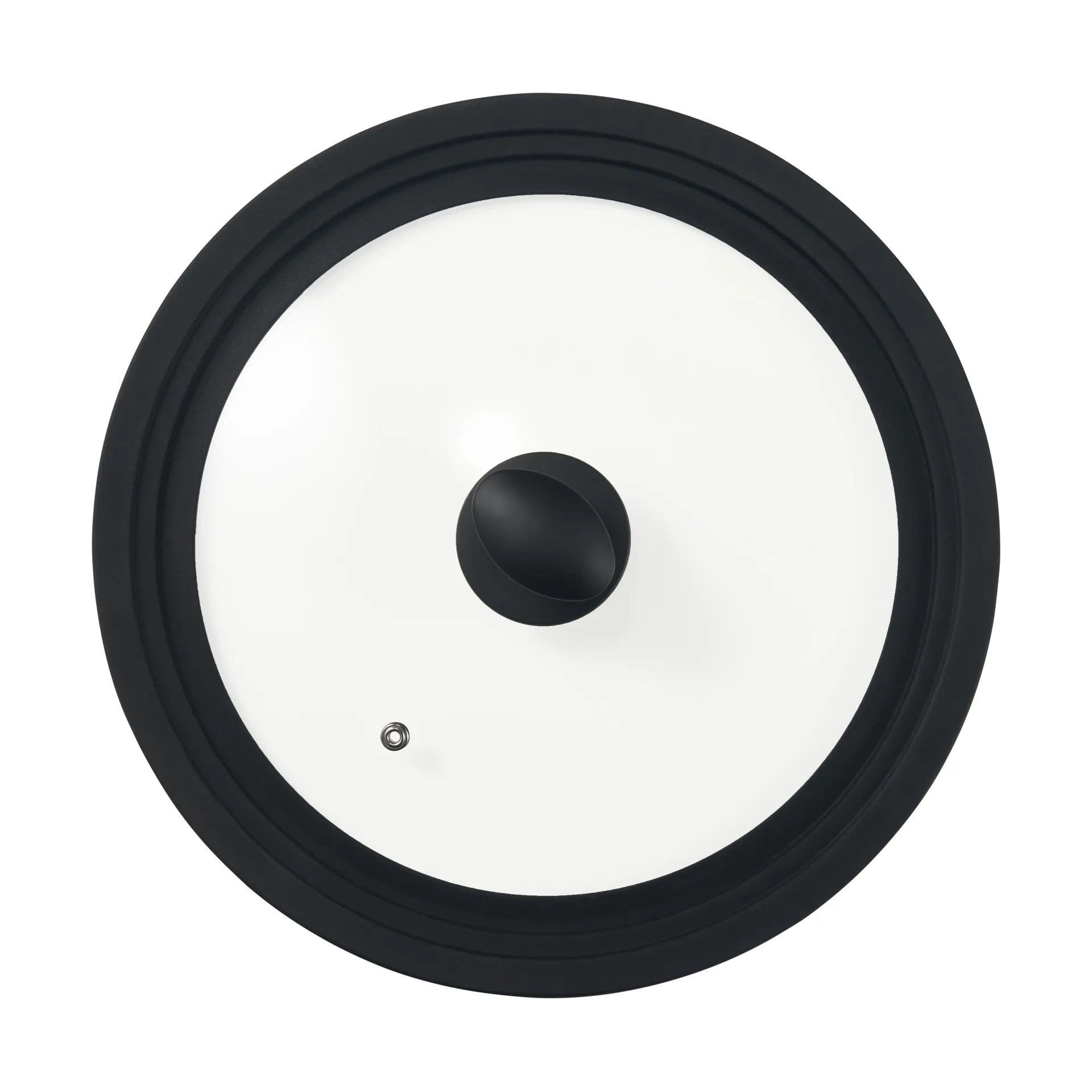 Una Universal lid black silicone round, Glass Dorre