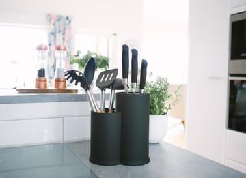 Vida knife block and utensil holder 23 cm - Black - Dorre