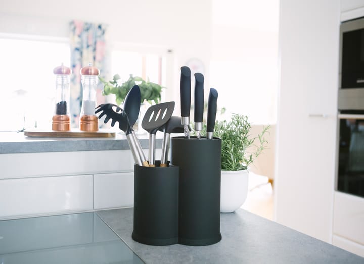 Vida knife block and utensil holder 23 cm, Black Dorre