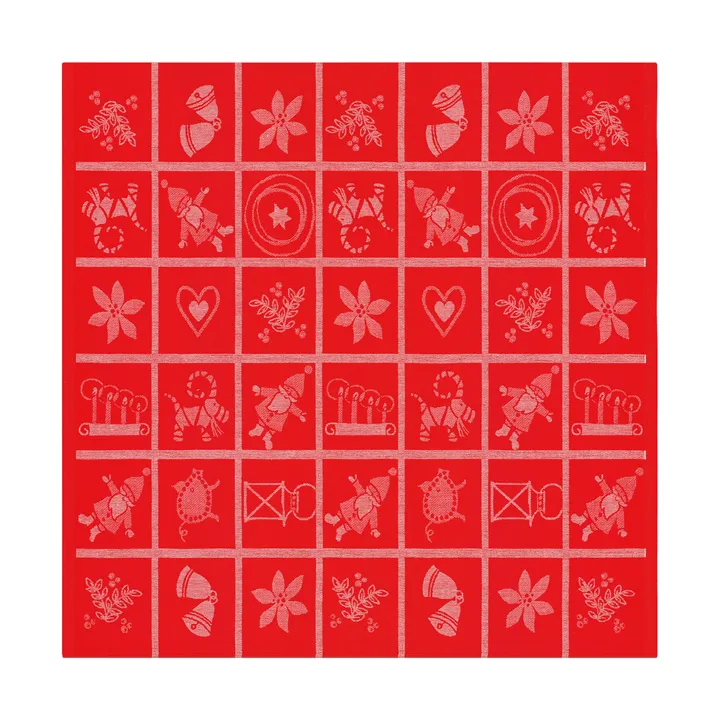 Adventruta tablecloth 80x80 cm - Red - Ekelund Linneväveri