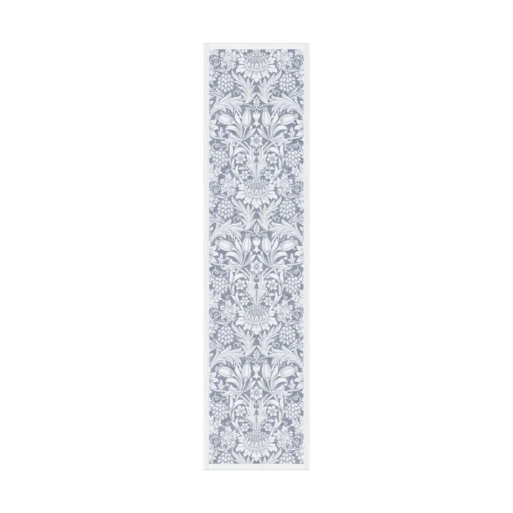 Sunflower table runner 35x140 cm - Blue - Ekelund Linneväveri