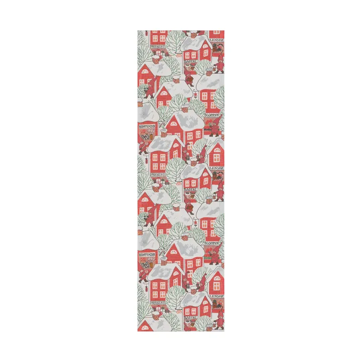 Tomtebyn table runner 35x120 cm - Red - Ekelund Linneväveri