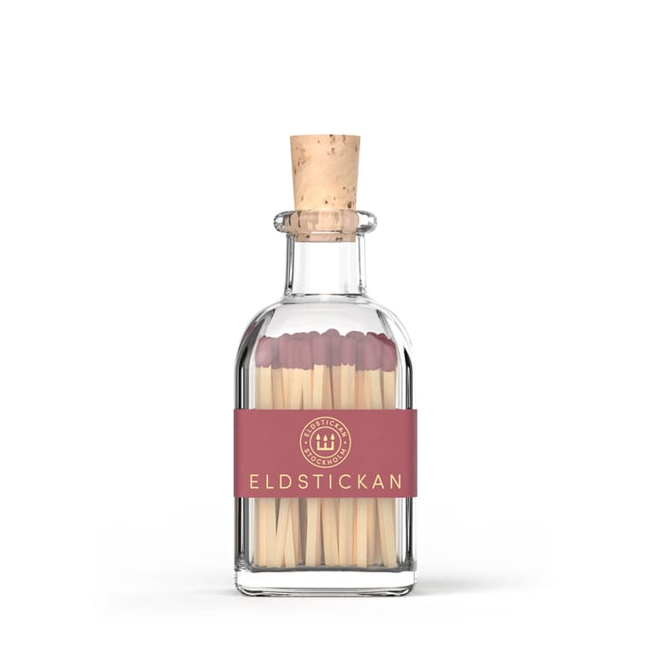 Little Matchstick glass bottle w. matches, Wine red Eldstickan
