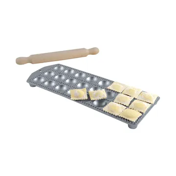 Eppicotispai ravioli mould with rolling pin - Aluminium, 24 holes - Eppicotispai