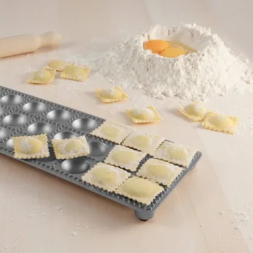 Eppicotispai ravioli mould with rolling pin - Aluminium, 24 holes - Eppicotispai