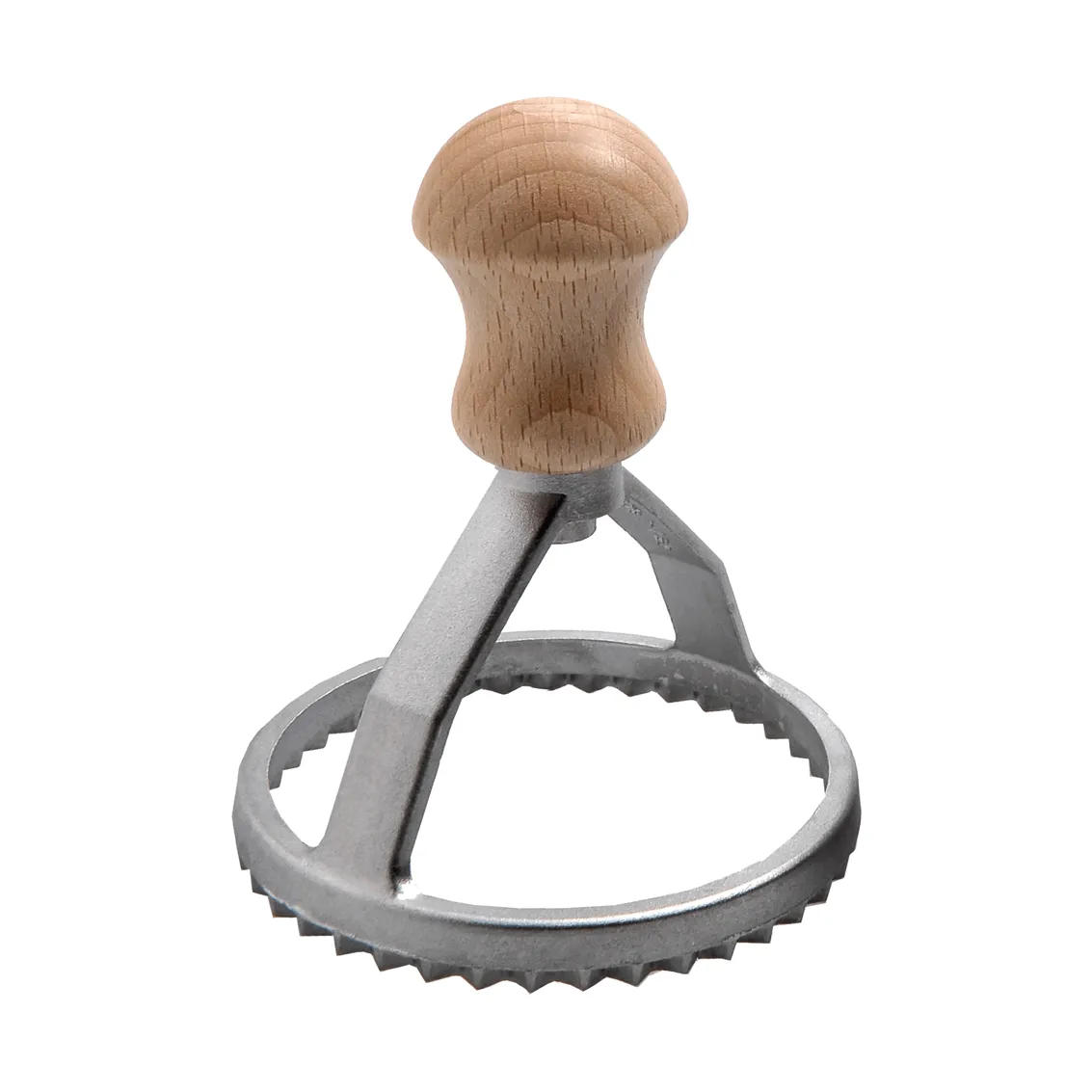 Eppicotispai ravioli stamp, Aluminium, beech, round, Ø8 cm Eppicotispai