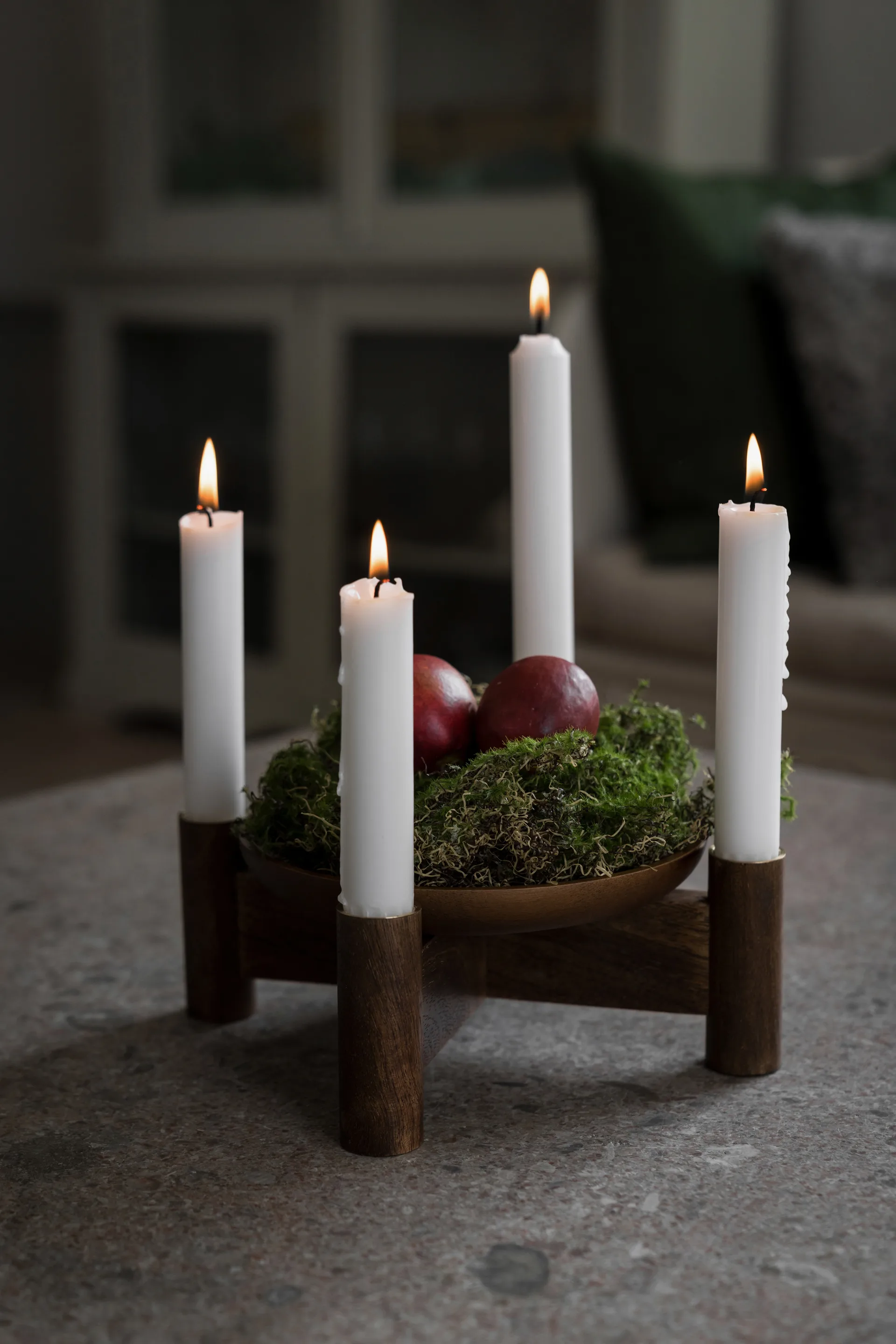 Ernst advent candle holder Ø22x8 cm, Dark brown ERNST