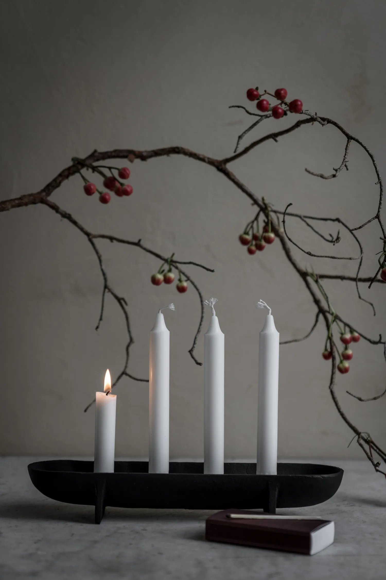 Ernst advent candle holder for 4 candles, Black ERNST