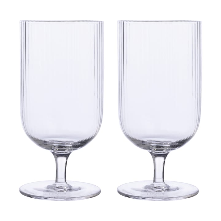 Ernst beer glass ribbed 2-pack, Clear ERNST