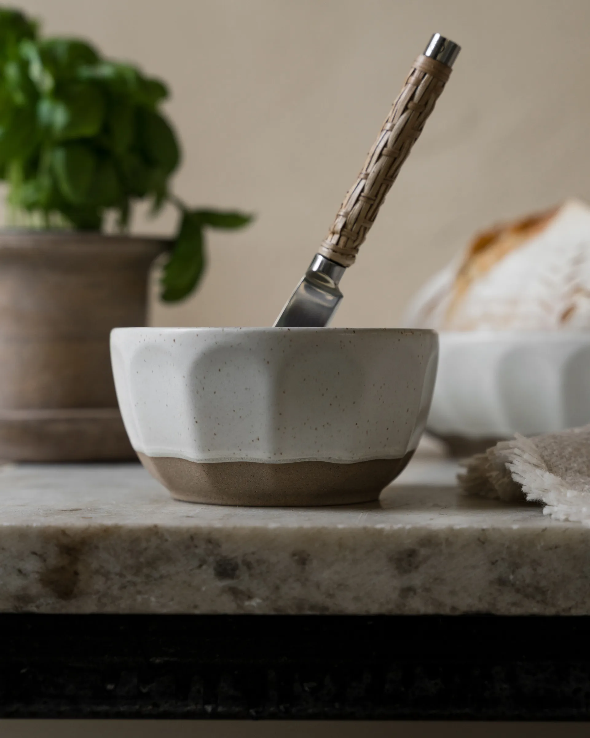 Ernst bowl stoneware, White-nature, Ø12 cm ERNST