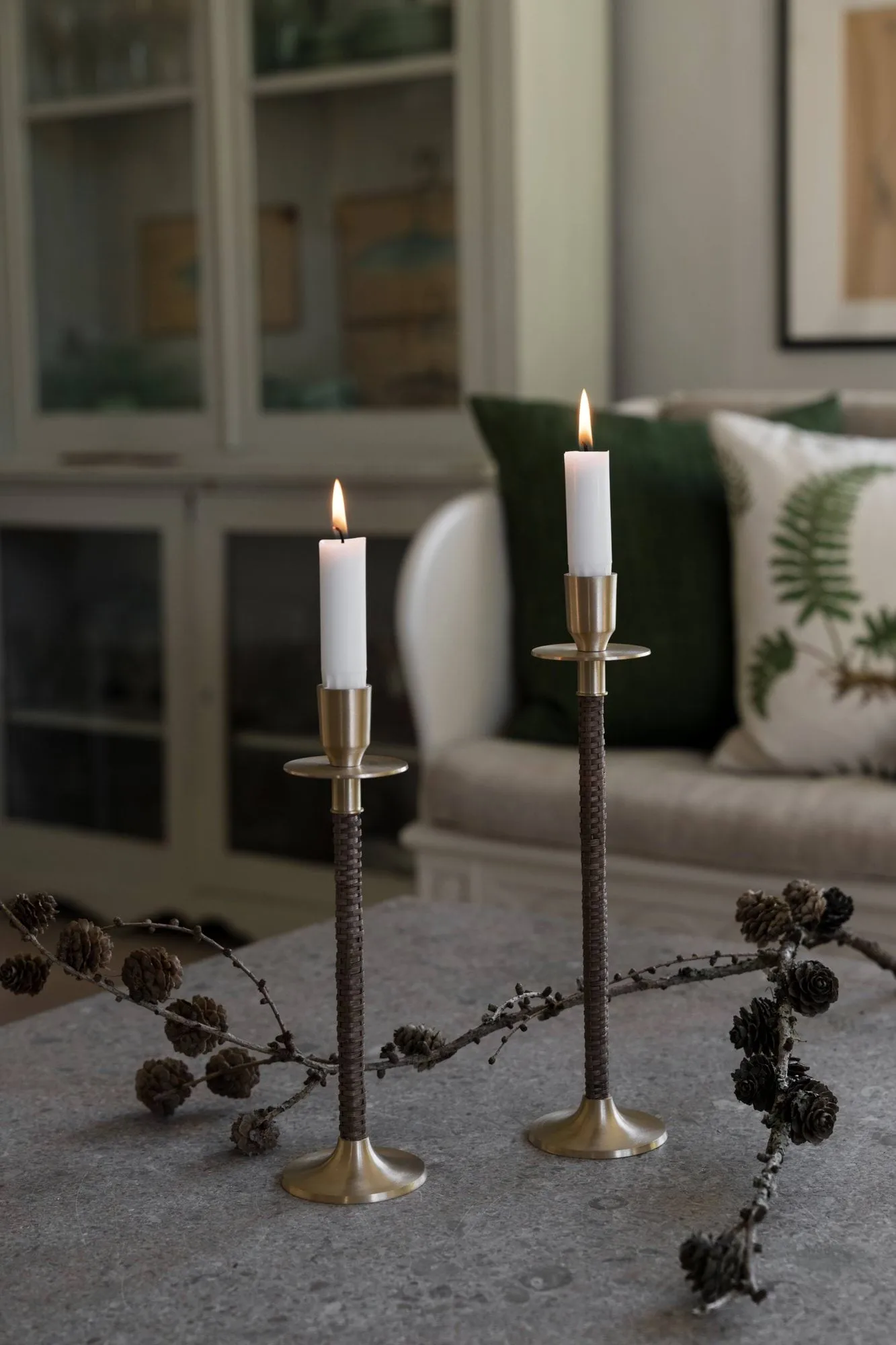 Ernst braided candleholder, Brass, Ø8x25 cm ERNST