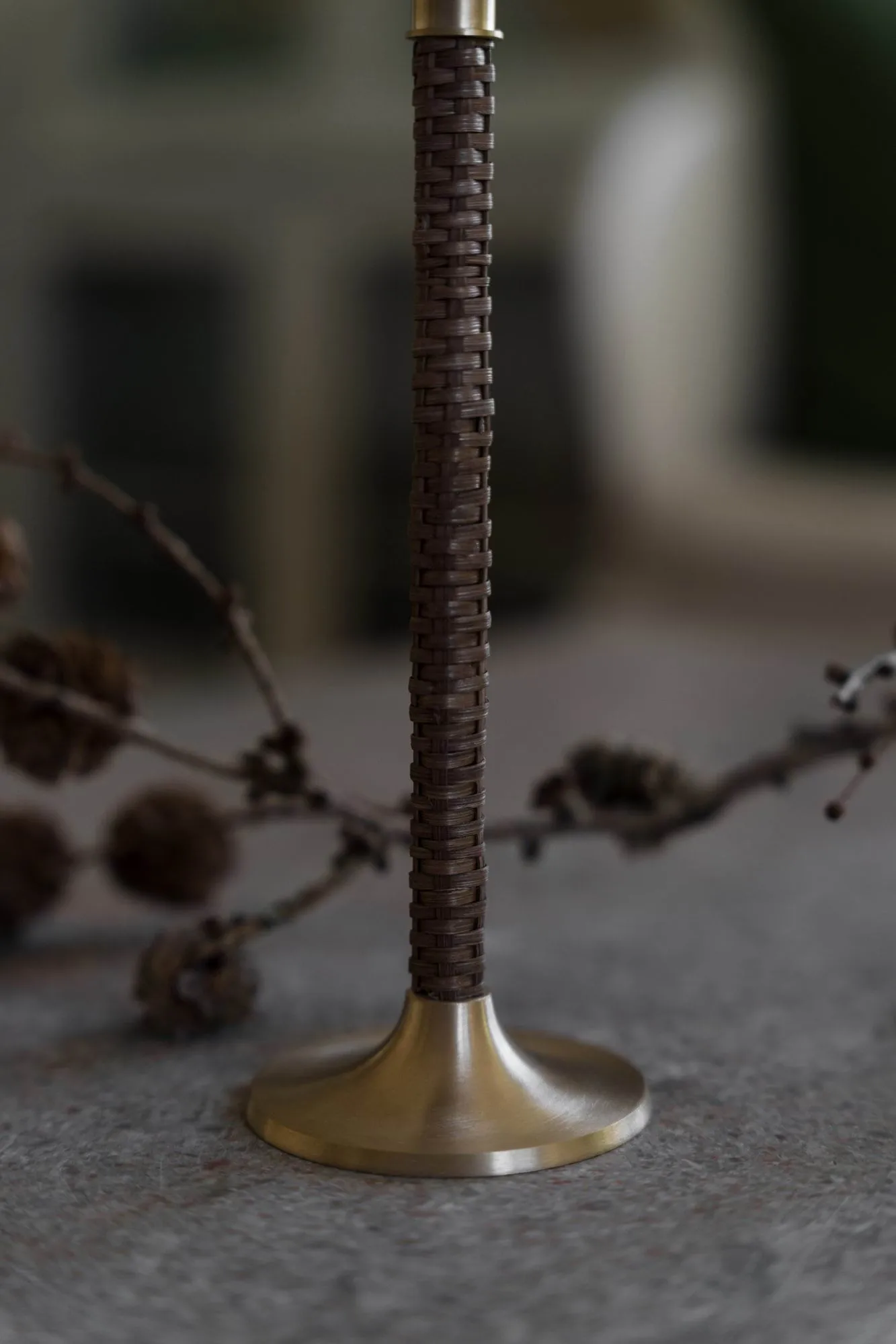 Ernst braided candleholder, Brass, Ø8x25 cm ERNST