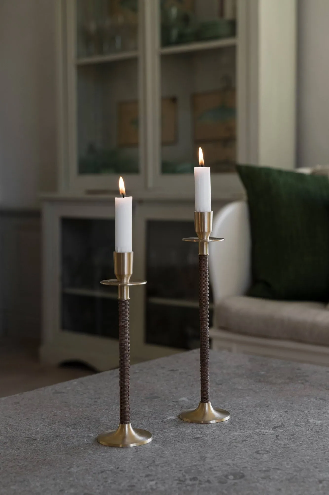 Ernst braided candleholder, Brass, Ø8x30 cm ERNST