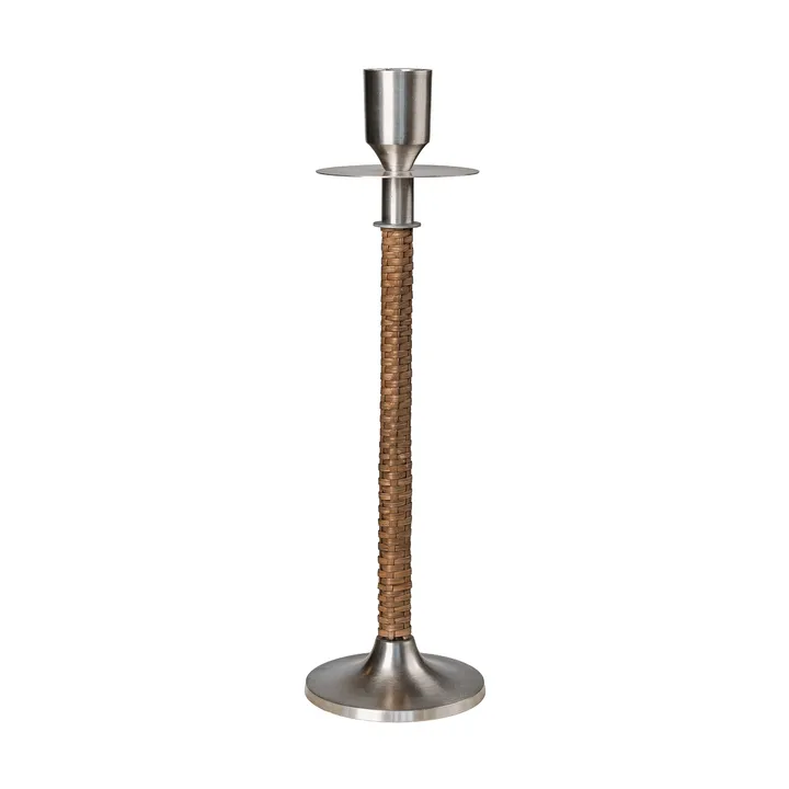 Ernst braided candleholder - Brushed steel, Ø8x25 cm - ERNST