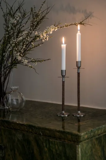Ernst braided candleholder - Brushed steel, Ø8x25 cm - ERNST