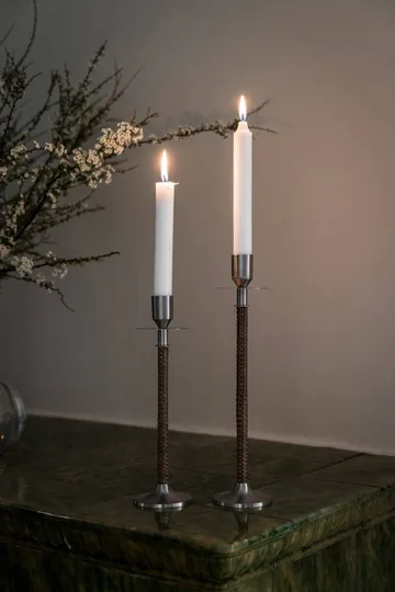 Ernst braided candleholder - Brushed steel, Ø8x30 cm - ERNST