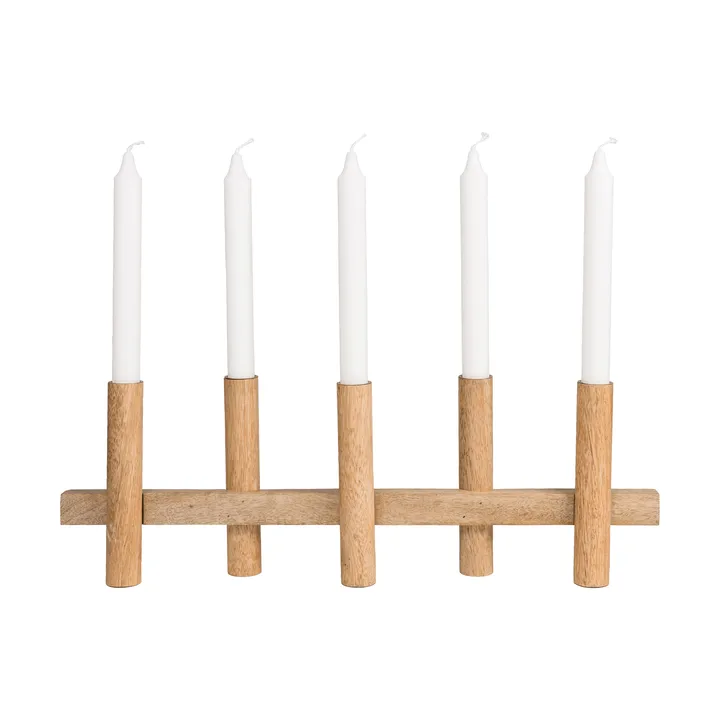 Ernst candle holder, 5 candles - Light wood - ERNST