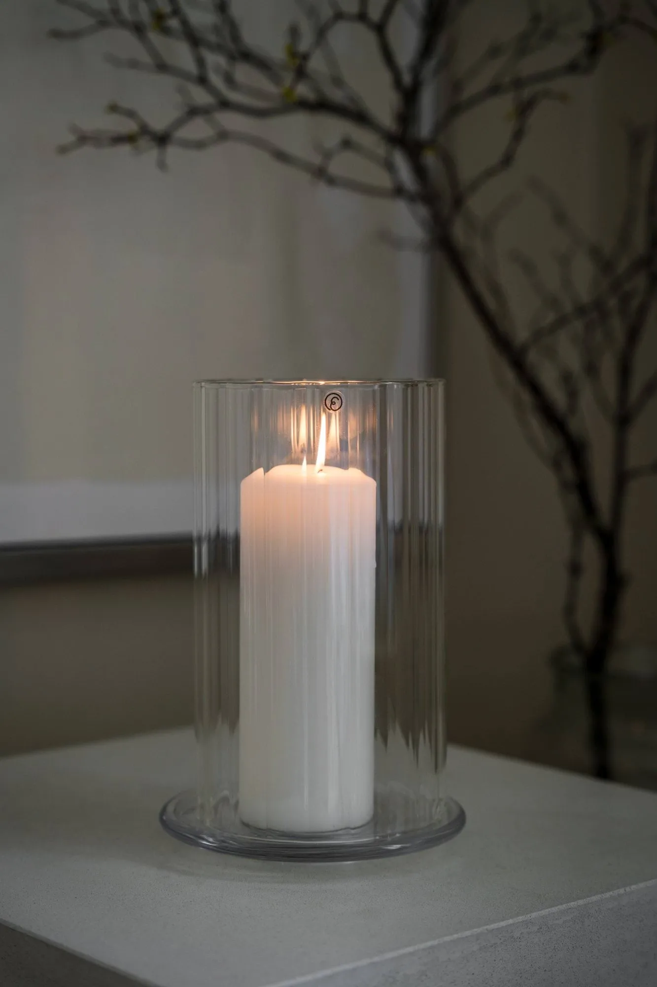 Ernst candle holder for pillar candle, Glass, Ø15x21 cm ERNST