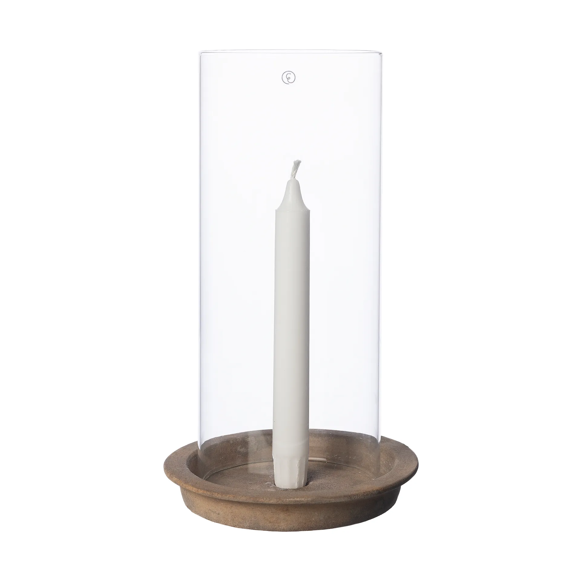 Ernst candle tray-candle holder incl glass cylinder 30 cm, Terracotta ERNST