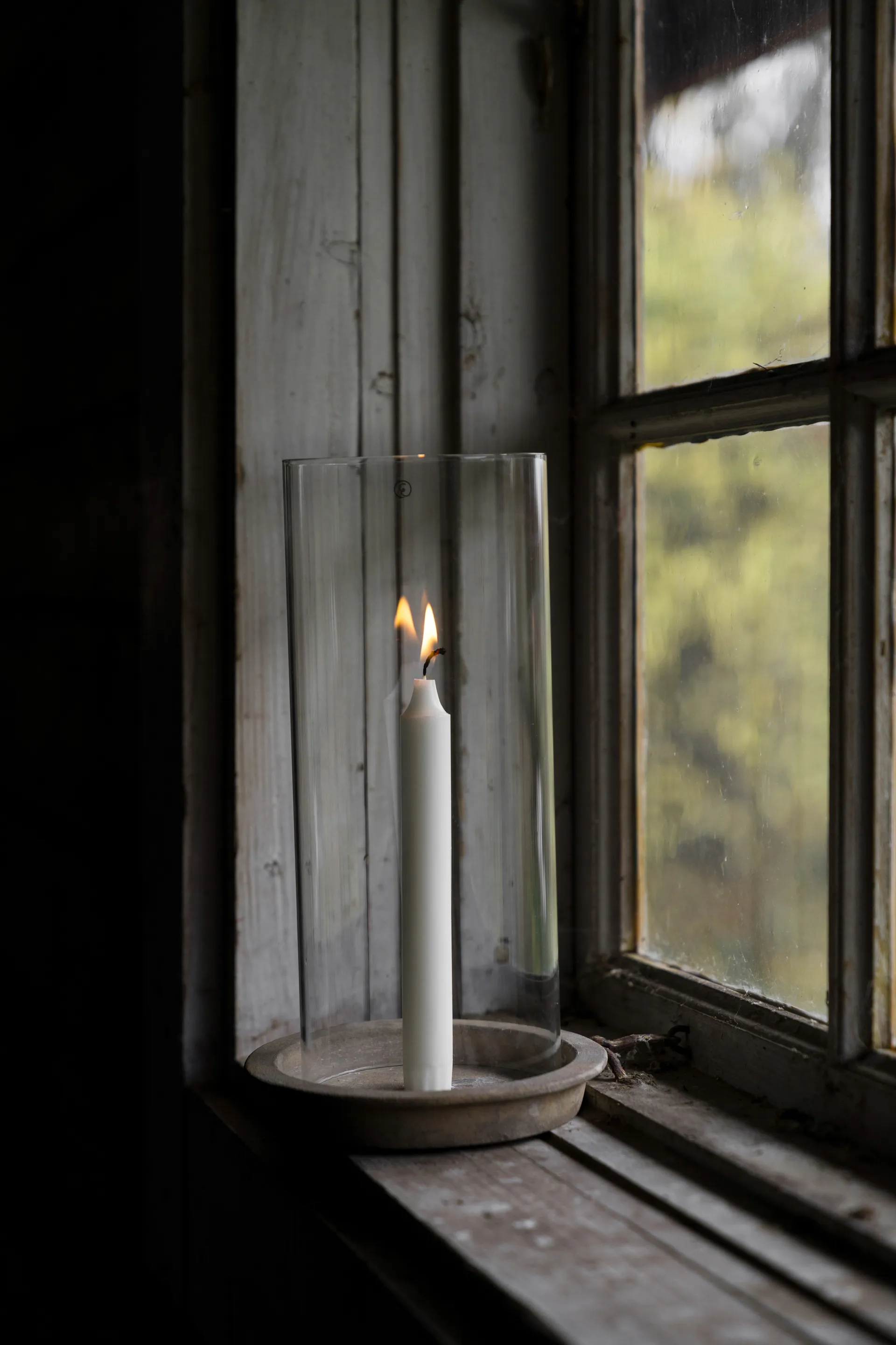 Ernst candle tray-candle holder incl glass cylinder 30 cm, Terracotta ERNST