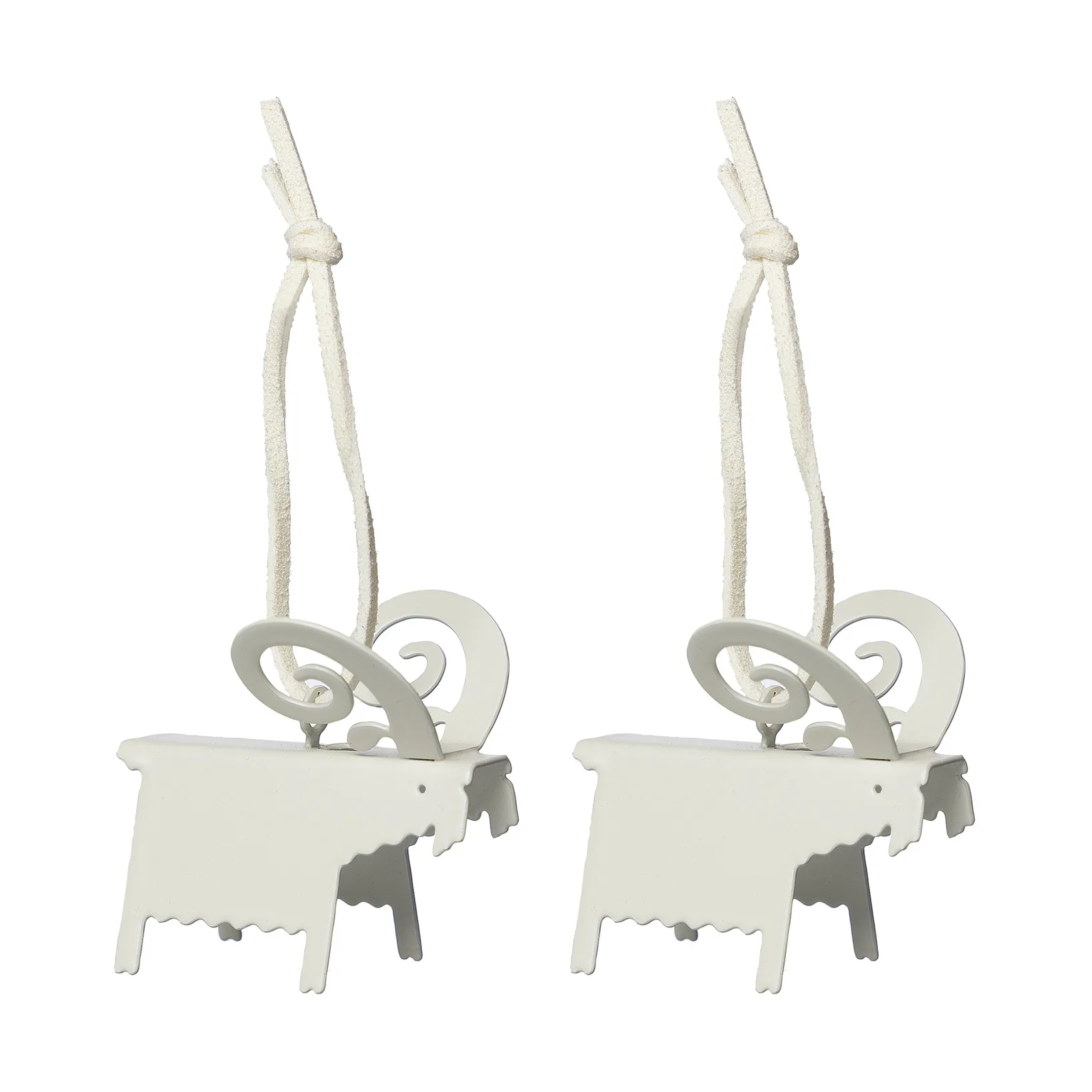 Ernst Christmas ornaments goat 2-pack, White 7 cm ERNST