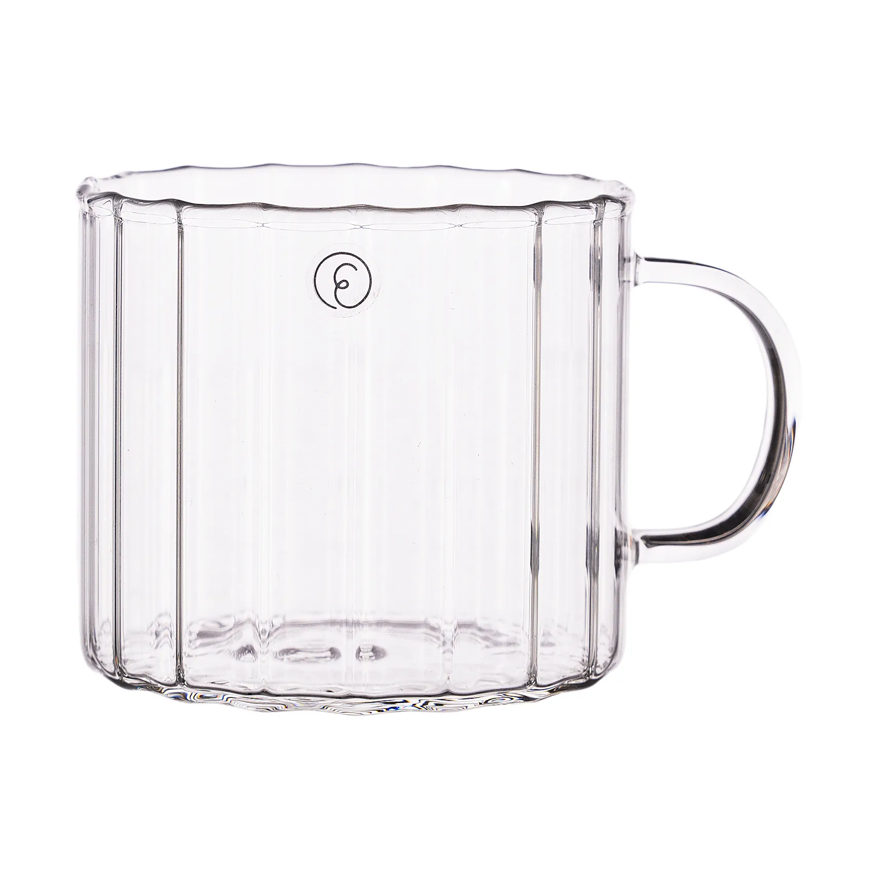 Ernst glass mug ribbed Ø8 cm, Clear ERNST