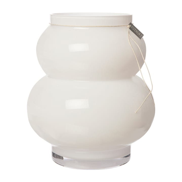 Ernst glass vase curved 21.5 cm, White ERNST