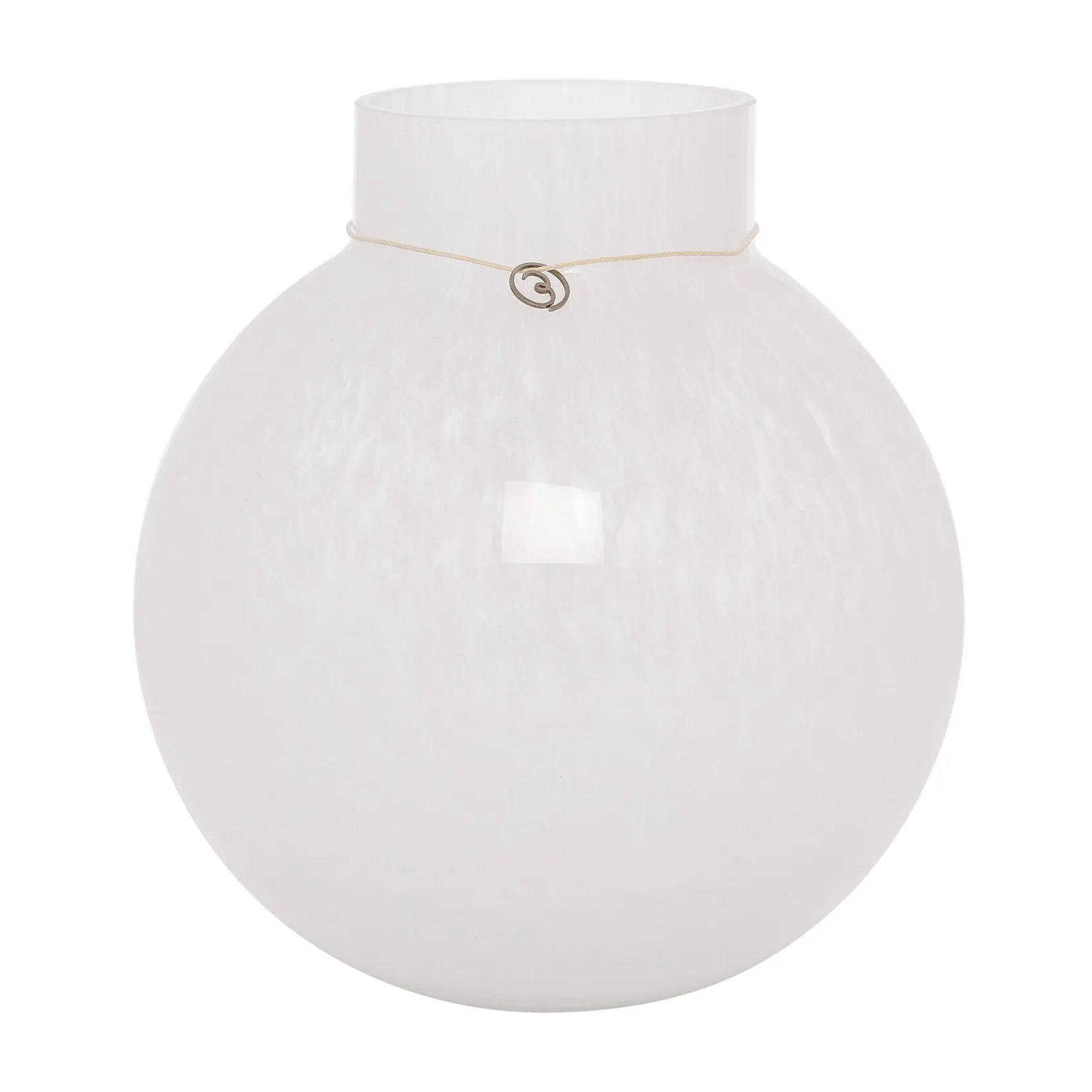 Ernst glass vase round white, H22 cm Ø21 cm ERNST