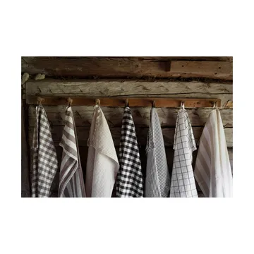 Ernst kitchen towel checkered 47x70 cm - Beige-white - ERNST