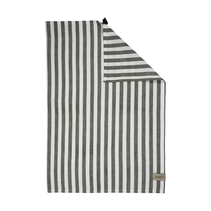 Ernst kitchen towel wide stripes 47x70 cm - Sage-white - ERNST