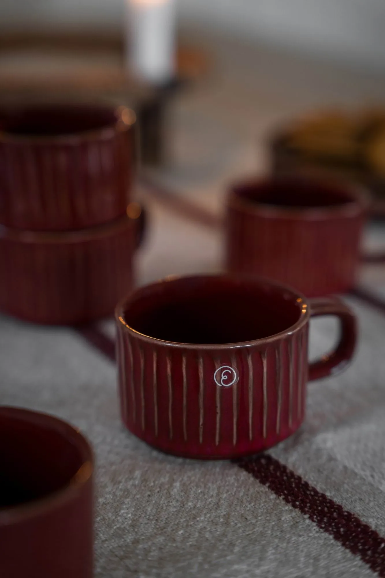 Ernst mulled wine mug ribbed small 10 cl, Red ERNST