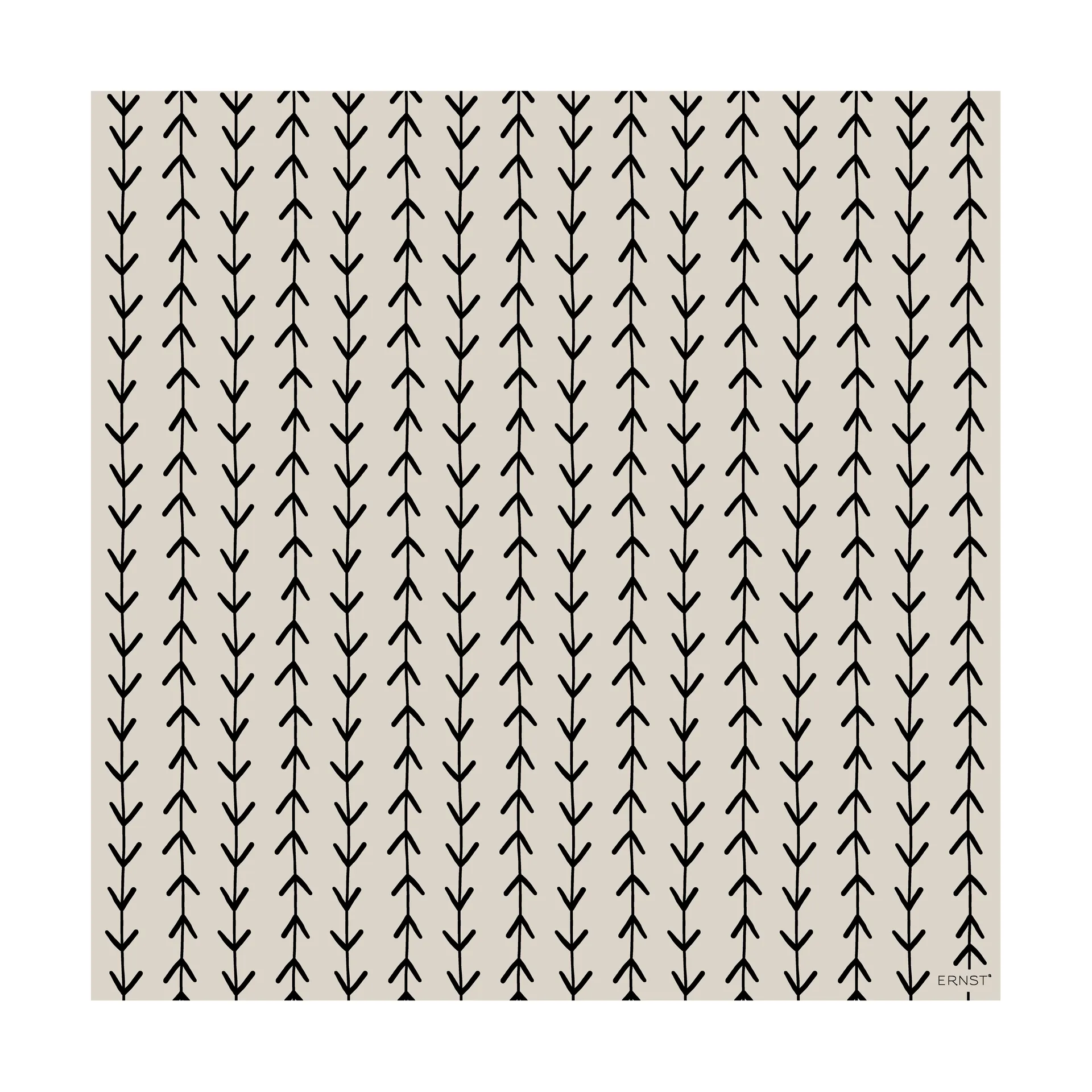 Ernst napkin arrows, 33x33 cm, pack of 20, Beige-black ERNST