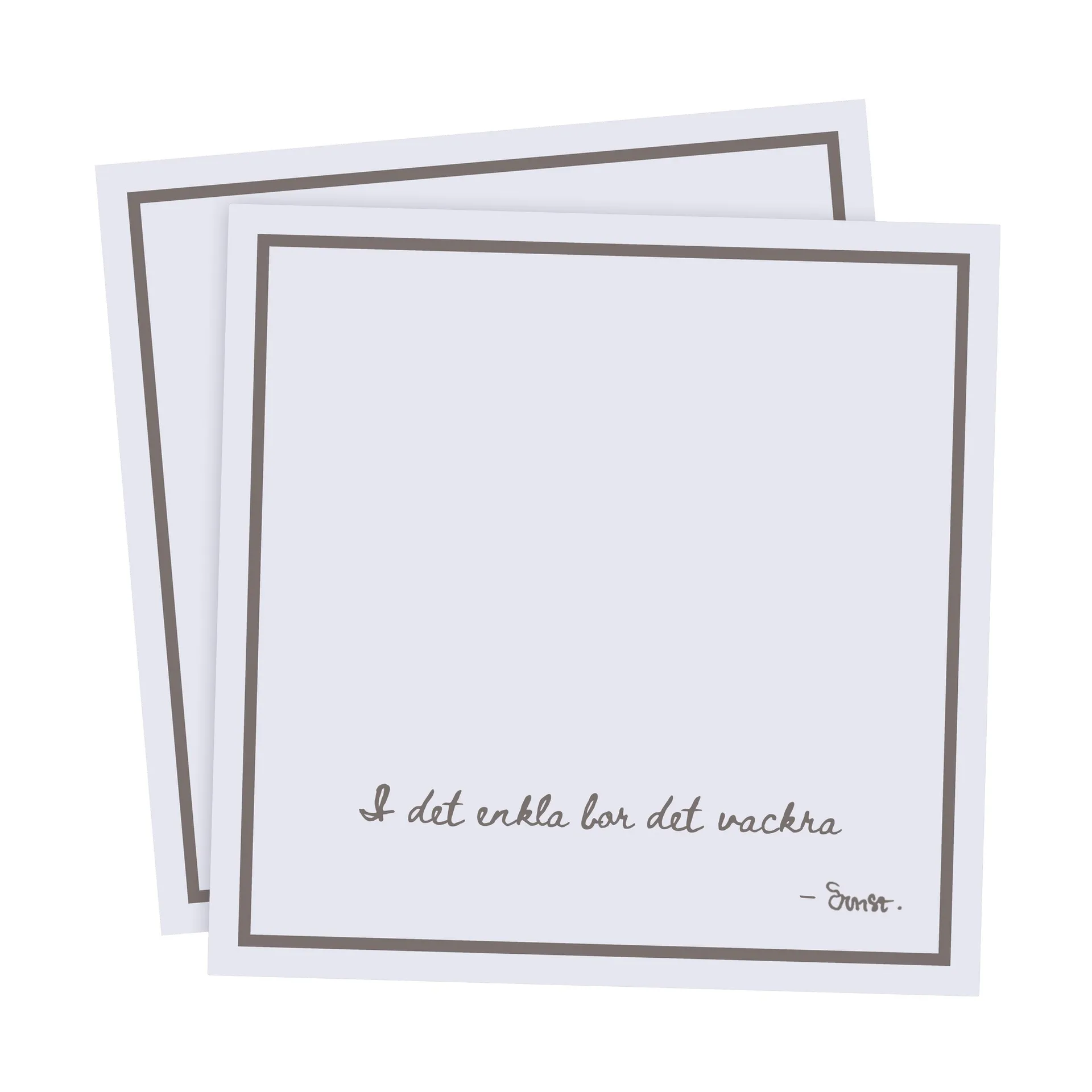 Ernst napkin with citat I det enkla 20-pack, Light grey ERNST