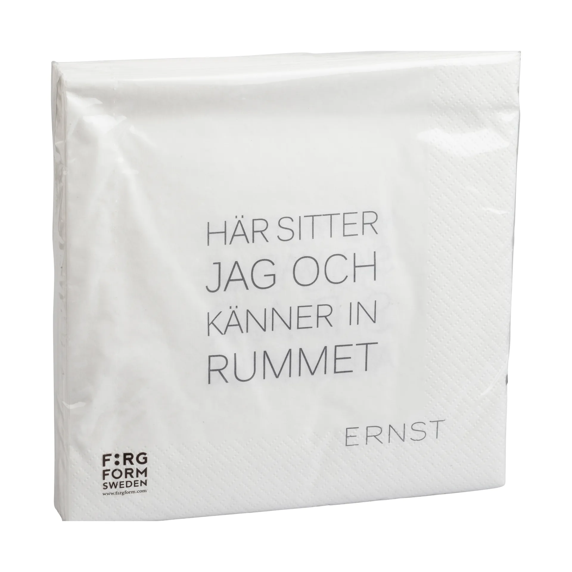 Ernst napkin with citat Tid-Rum 20-pack, White ERNST