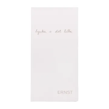 Ernst napkin with quote Lycka i det lilla 20-pack - white-grey - ERNST