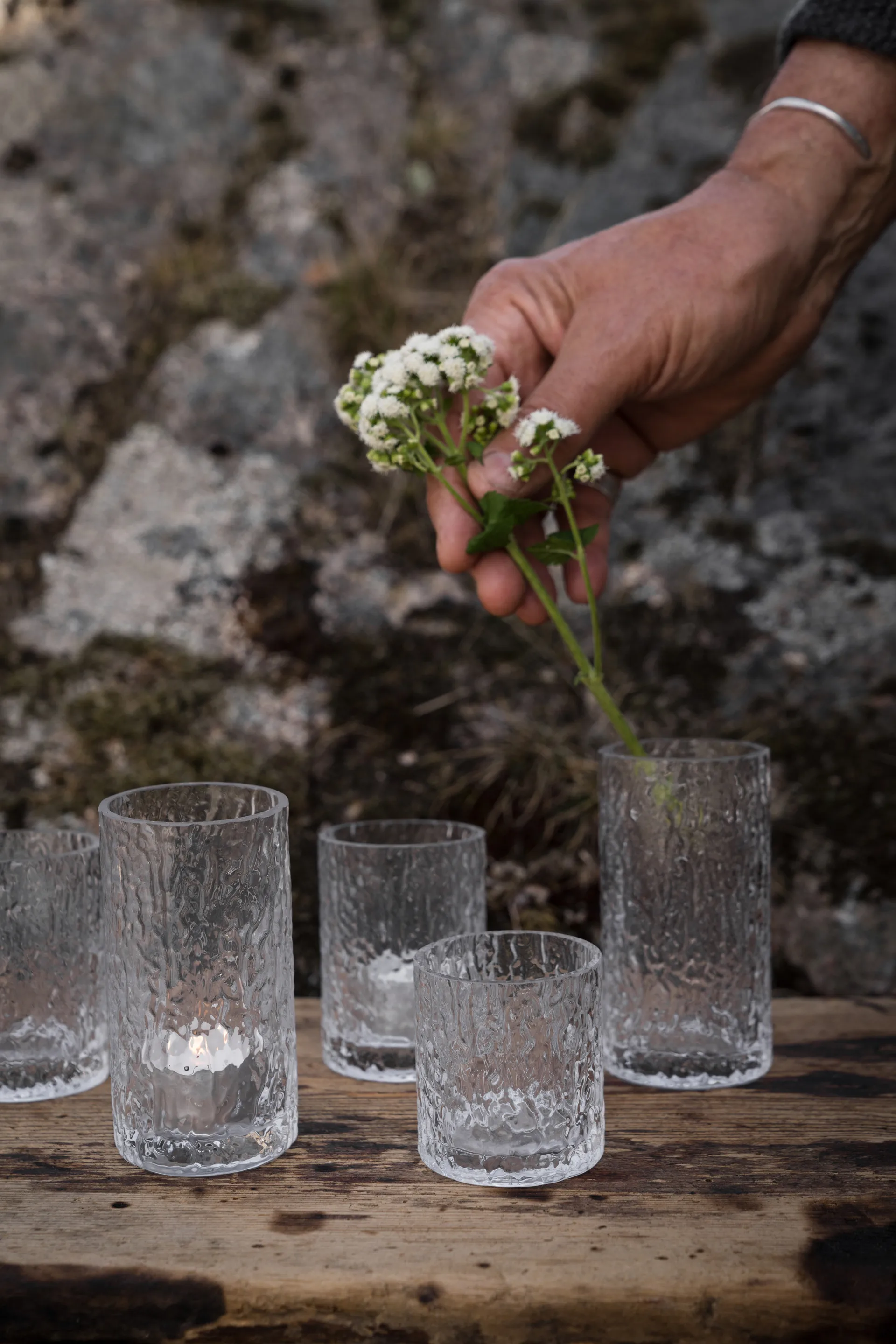 Ernst patterned vase/candle holder, Clear, Ø5.3x8.5 cm ERNST
