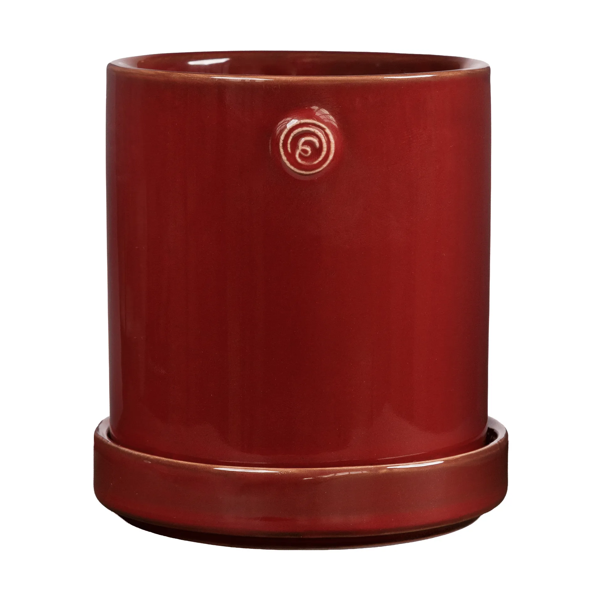 Ernst pot with saucer, Red, Ø13x13 cm ERNST
