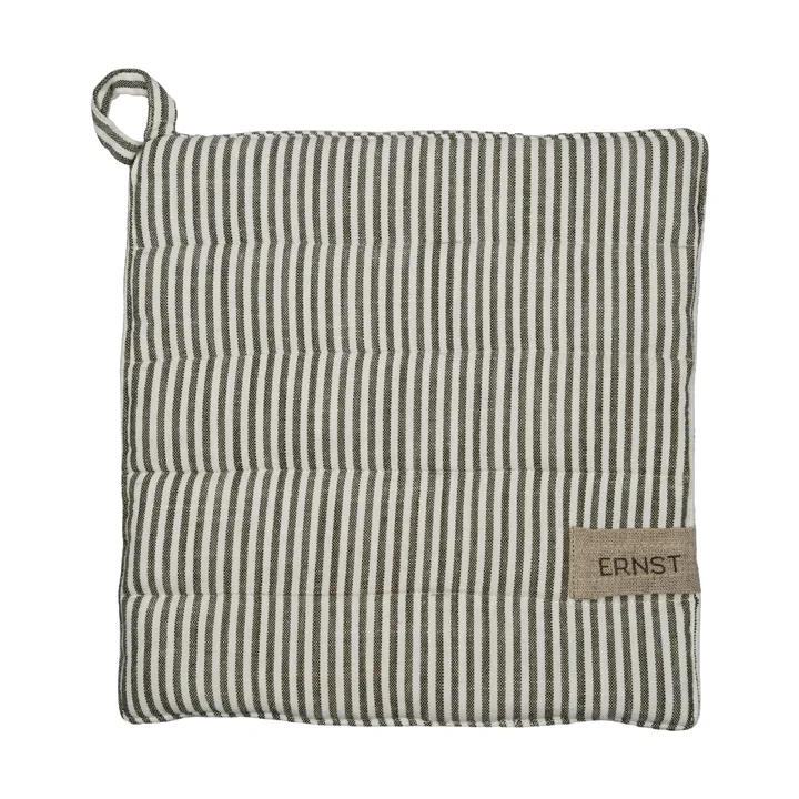 Ernst potholder striped 23x25 cm - Sage-white - ERNST